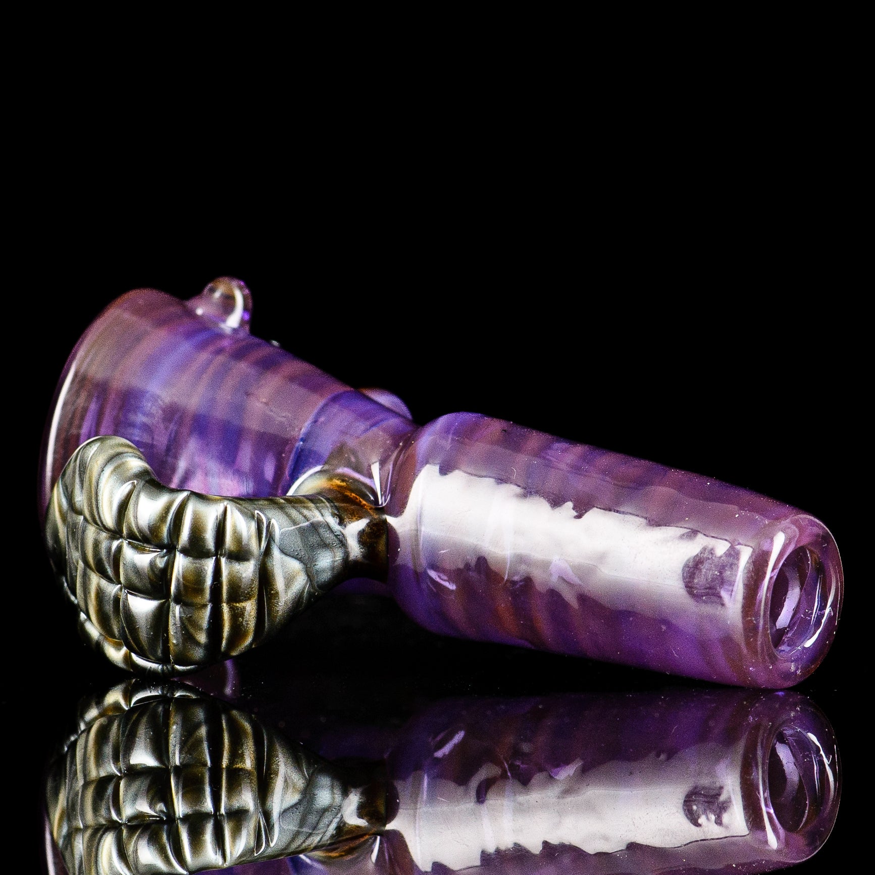 18mm multi-hole glass beaver bowl by Smoke ATX, featuring a clear design with multiple holes for efficient smoking.