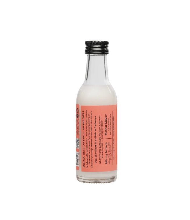 Bottle of GRAV Cannabis Spirit hemp drink featuring THC, with label and branding visible in a clear, close-up shot.