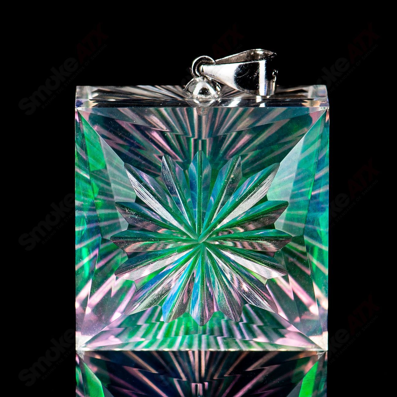 Fatal Facets Casto Fantasy Collab Pendant, a colorful glass heady glass pendant featuring intricate fantasy-inspired design.