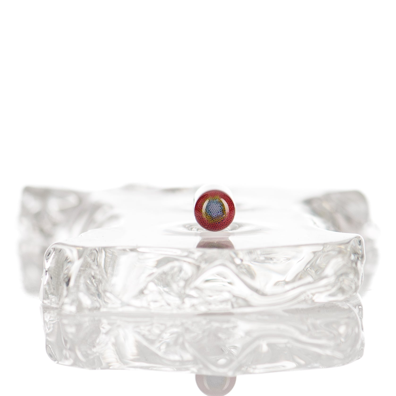Dosa Glass Pillar Dosa Glass with pearl and insert design, clear glass construction, and elegant style.