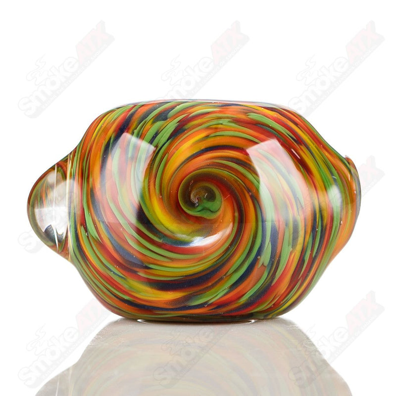 Worked Rainbow Swirl Spoon Signed - JMK Glass - Smoke ATX