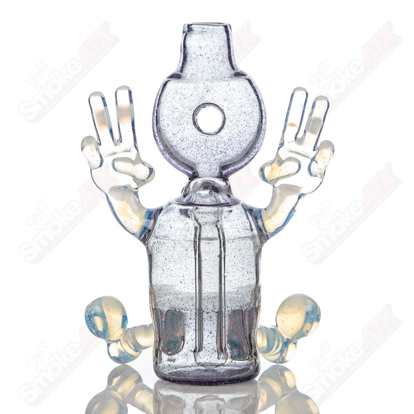MJ Meltz CFL Sitter Rig, a heady glass concentrate rig with intricate design and vibrant colors, ideal for dabbing.