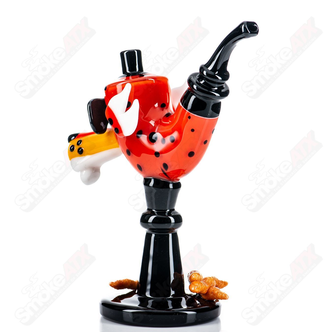 Sherlock-style heady glass by JMass featuring Chesterlock Rudeboy x JMass design with intricate glasswork.