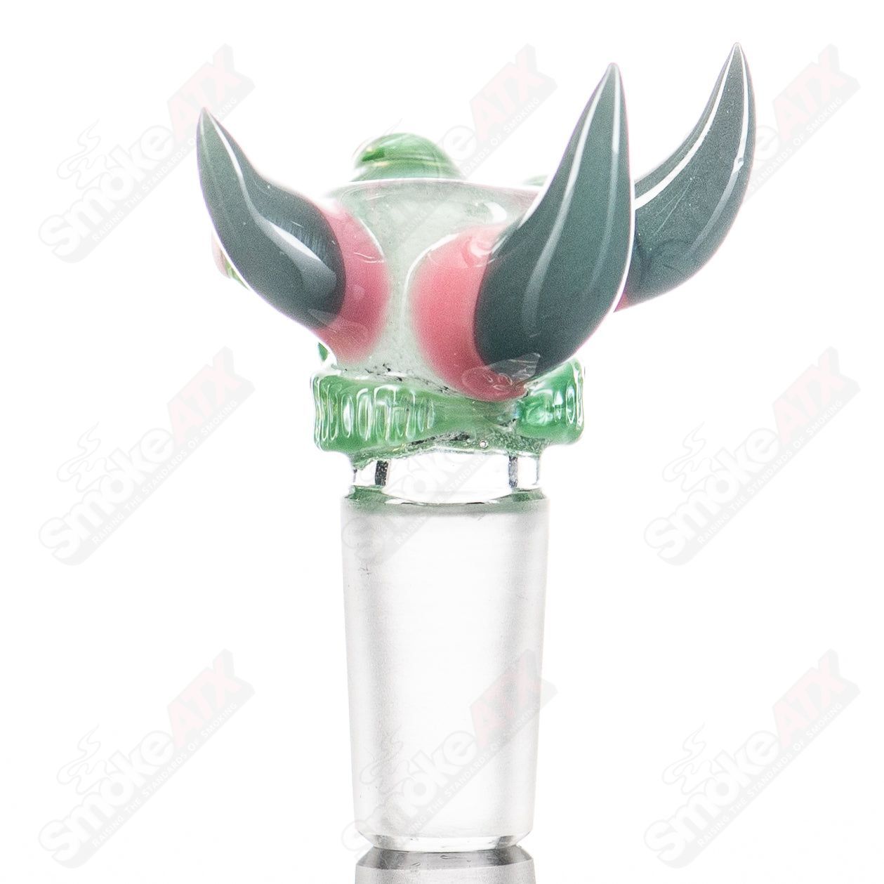 Chromium Mint Black Gunmount Slide by Salt Glass, a stylish Heady Glass bowl with a sleek design and premium finish.