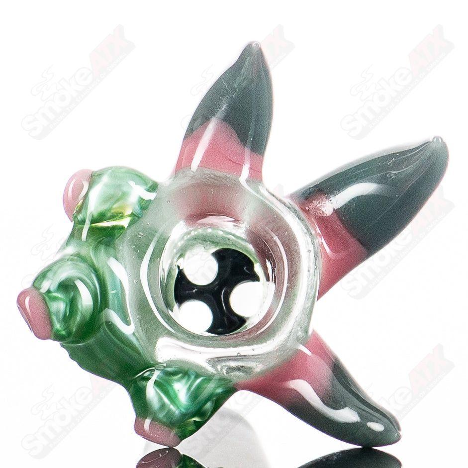 Chromium Mint Black Gunmount Slide for Salt Glass Heady Glass bowls with sleek metallic finish and detailed design.