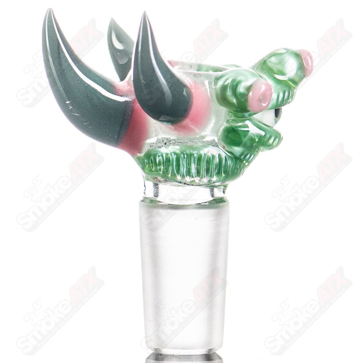 Chromium Mint Black Gunmount Slide for Salt Glass Heady Glass bowls, featuring a sleek black and mint design.