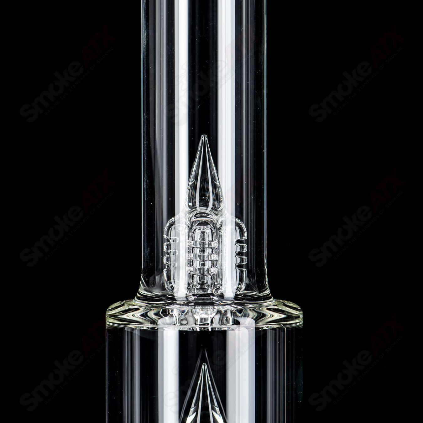 Clear 360 Stemline to 360 Grid Dome with splash guard by Sovereignty Glass, designed for heady glass smoking setups.