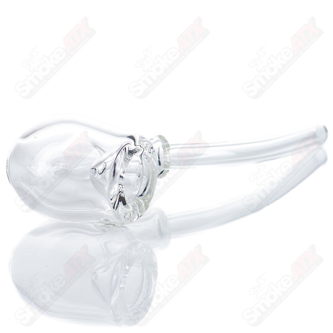 Clear Church Warden Sherlock glass pipe by Kirkland Glassworks, featuring intricate heady glass design and transparent craftsmanship.