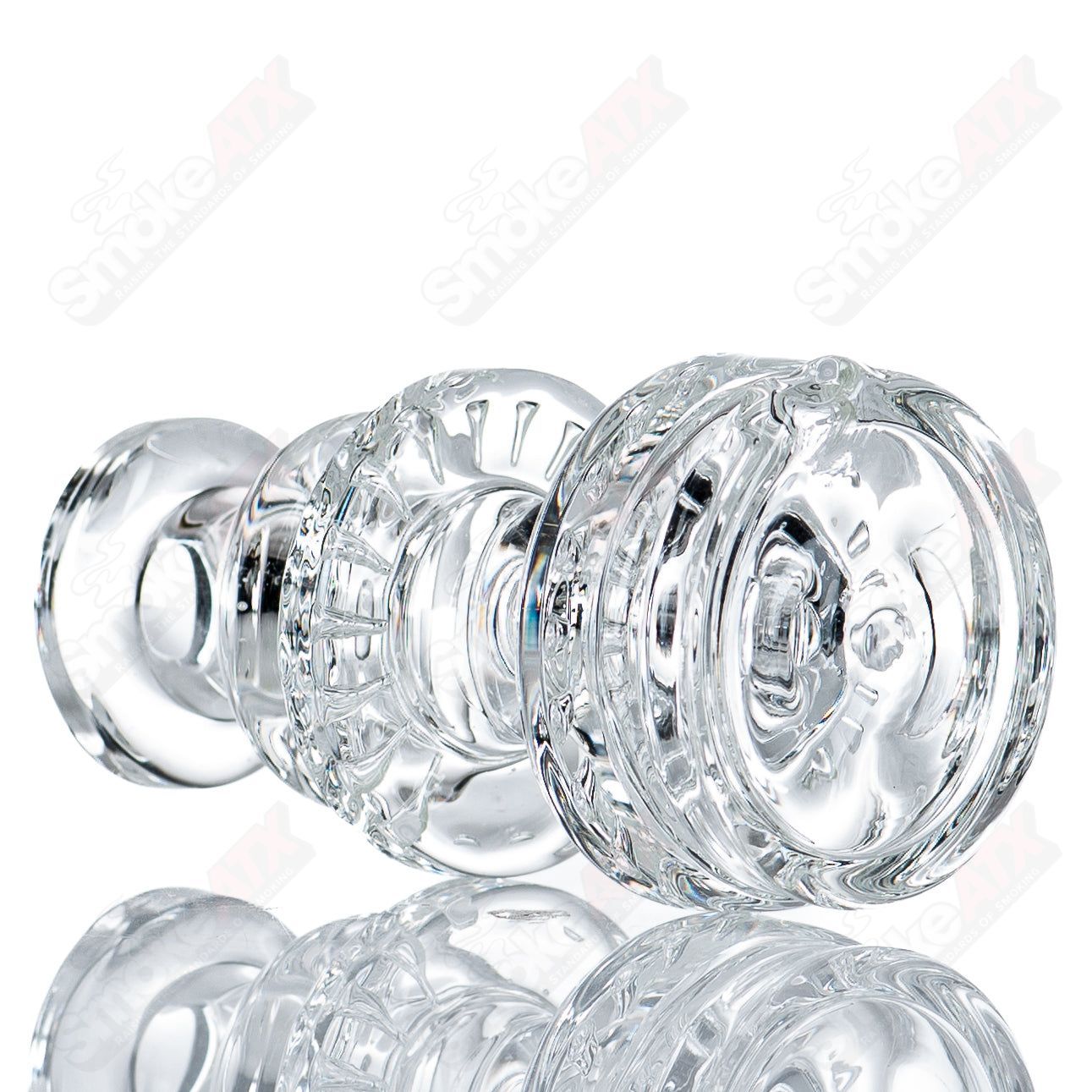 Clear Dry Puffco Top glass attachment by Austin Made Glass Co for Puffco devices, featuring a transparent, dry design.