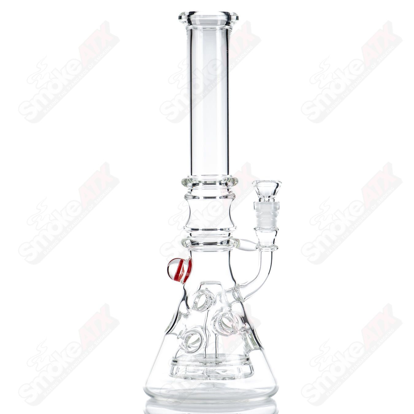 Clear Terroir Fab Beaker glass waterpipe accessory with a transparent design and sturdy construction.