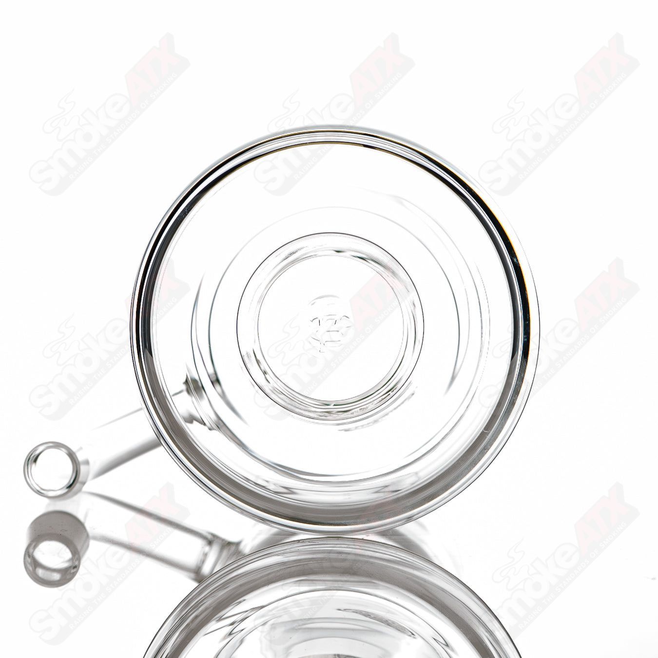 Clear Slurpin Mug with Q-Tip straw by Surf Rat Glass, a translucent heady glass cup featuring a unique surf rat design.