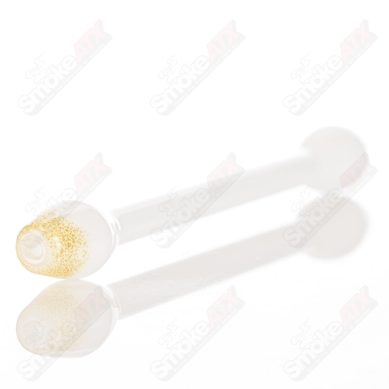 Clear Slurpin Mug with Q-Tip Straw by Surf Rat Glass, a transparent heady glass cup featuring a unique design and a built-in straw.