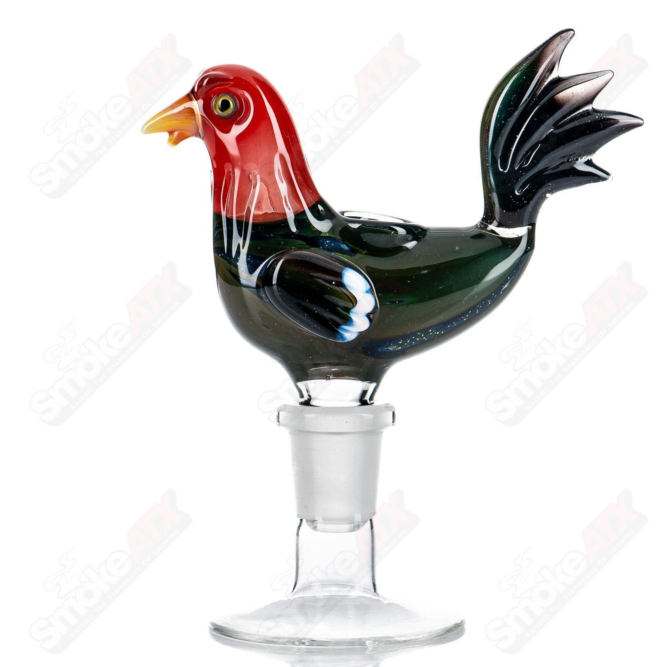 Burtoni Glass cock bowl slide featuring clear glass with smooth curves and intricate design details.