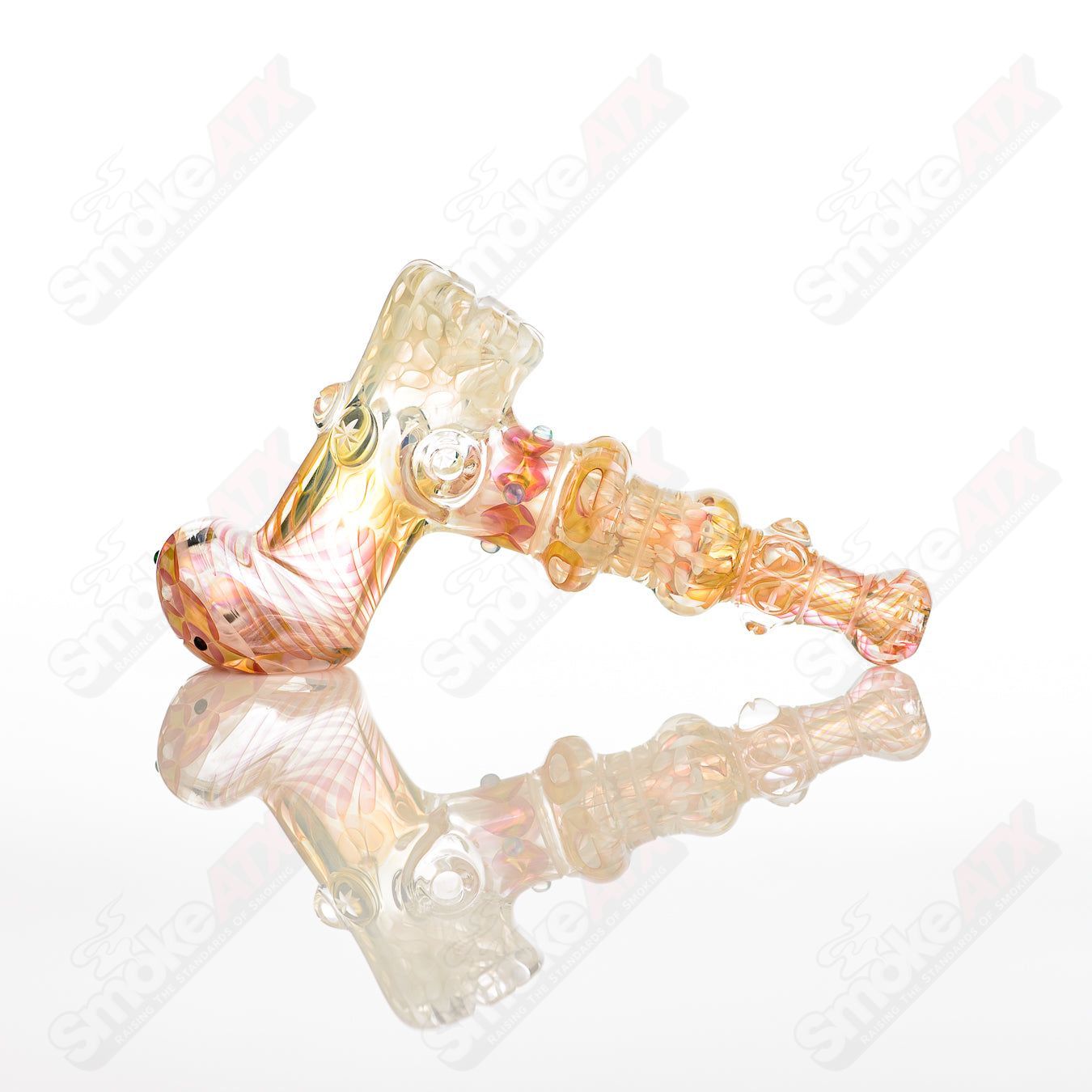 Cold Work Sherlock Lammi x Fatal Facets heady glass pipe with intricate glasswork and a Sherlock-style design.