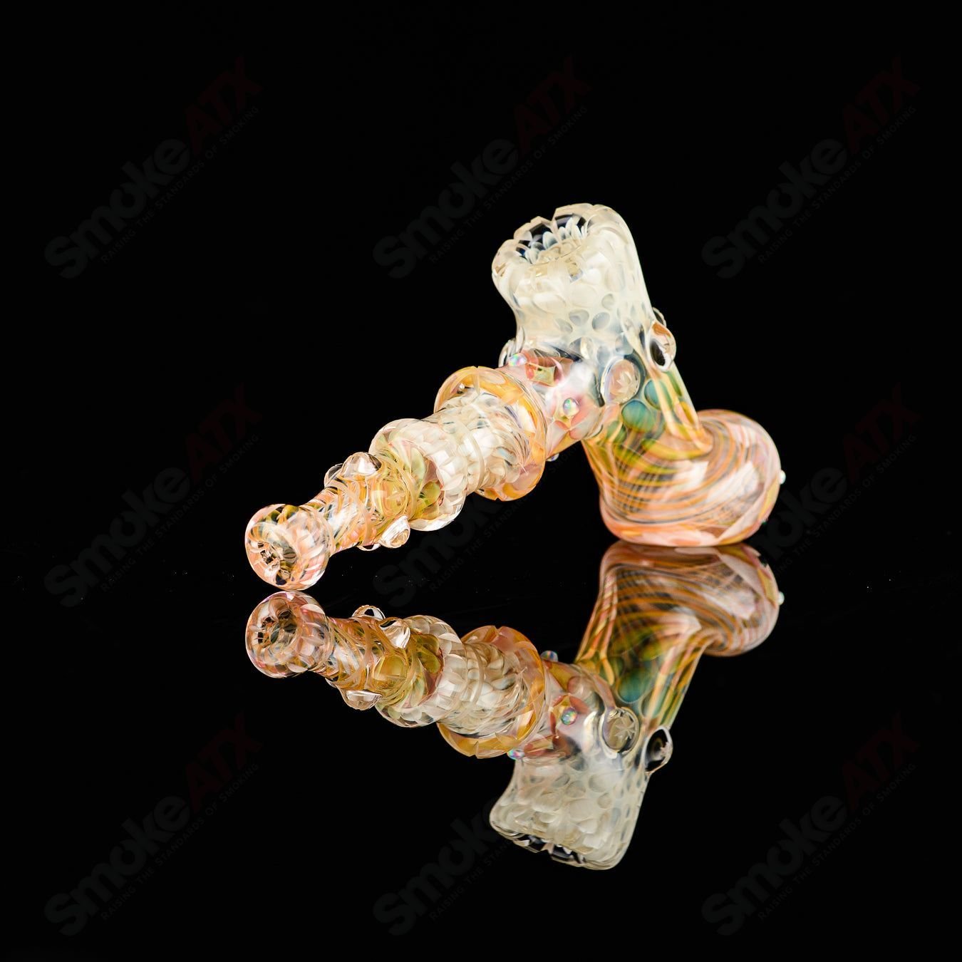 Cold Work Sherlock Lammi x Fatal Facets heady glass Sherlock pipe with intricate glasswork and vibrant colors.