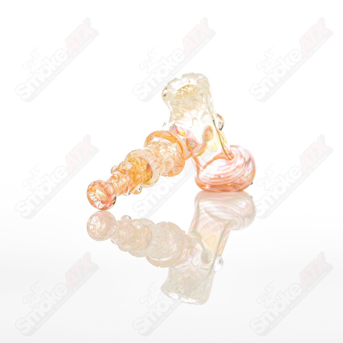 Cold Work Sherlock Lammi x Fatal Facets heady glass pipe with intricate glasswork and a classic Sherlock design.