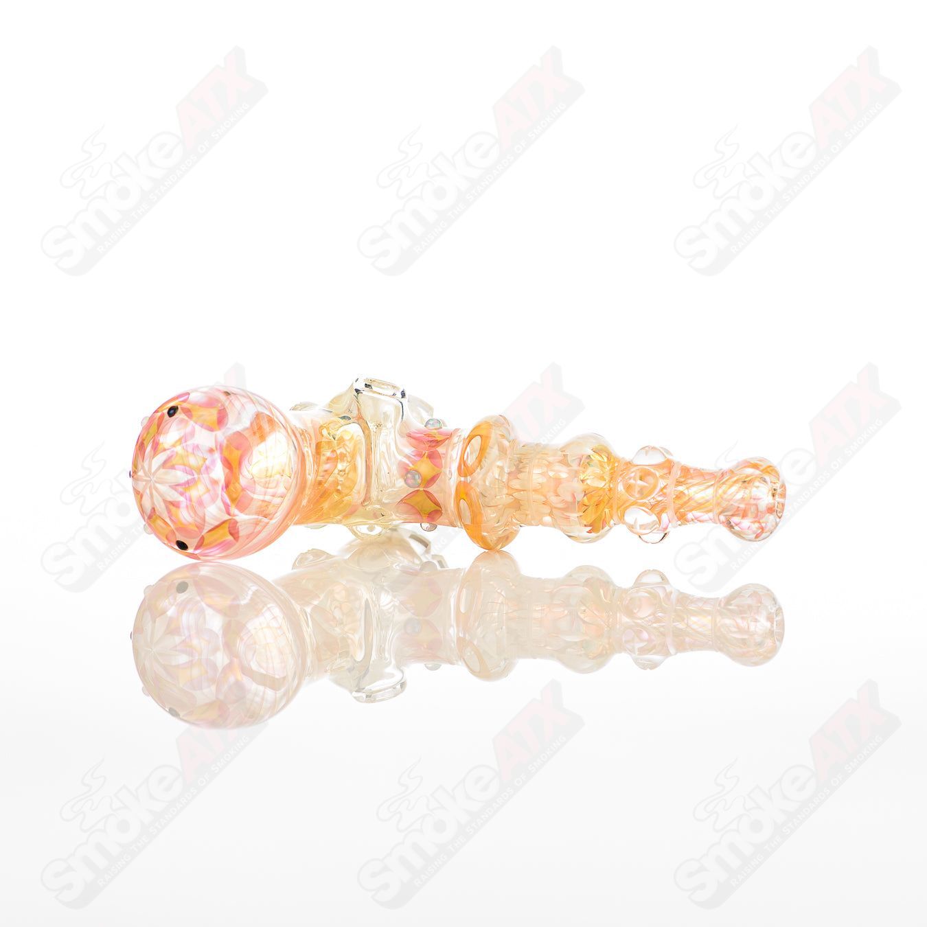 Cold Work Sherlock Lammi x Fatal Facets heady glass Sherlock pipe with intricate cold work design and vibrant glass detailing.