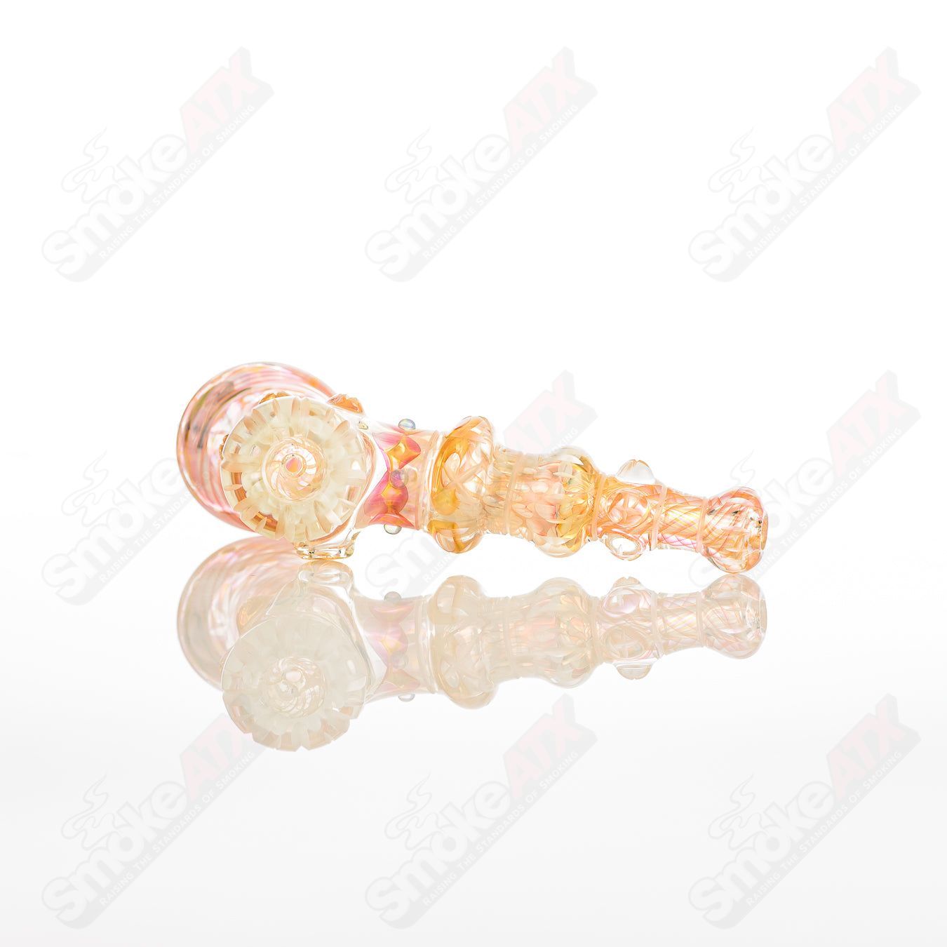 Cold Work Sherlock Lammi x Fatal Facets heady glass pipe with intricate design and vibrant colors, featuring a classic Sherlock shape.