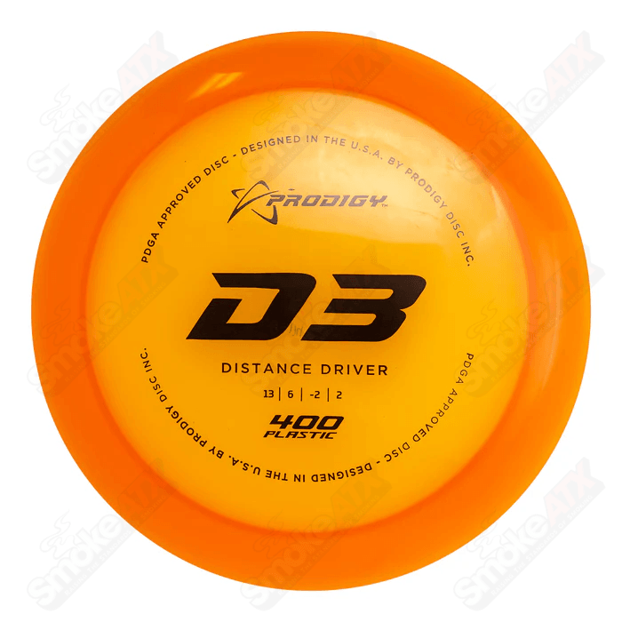 170-174g  Orange D3  Distanc Driver Disc - 400 Plastic Prodigy Disc