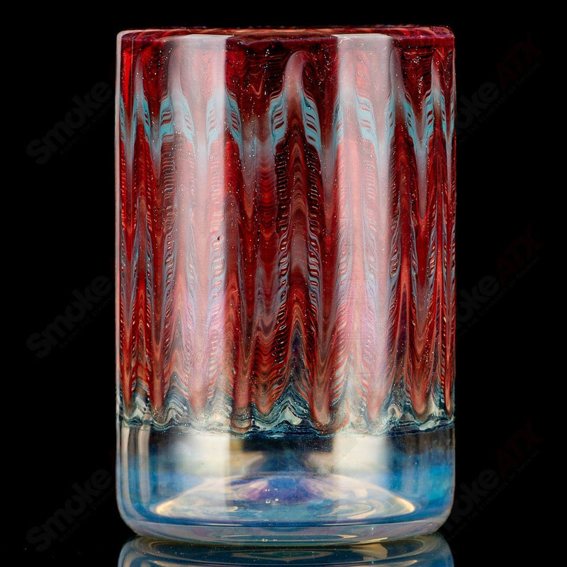 Red Wrap N Rake Tumbler Glass by Ed Wolfe Glass - Smoke ATX