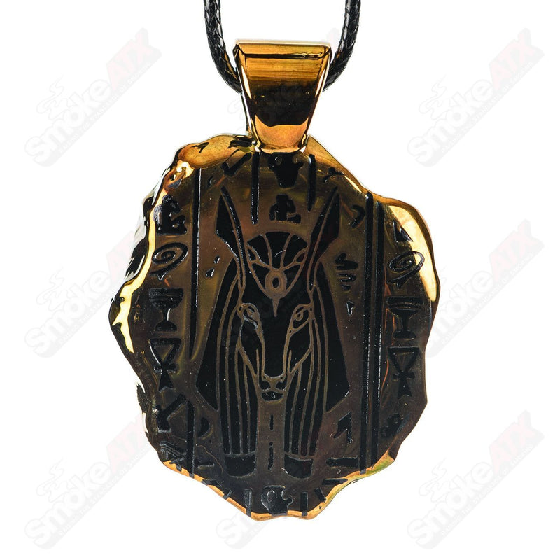 Golden Treasure Pendant (Anubis) Green T Glass