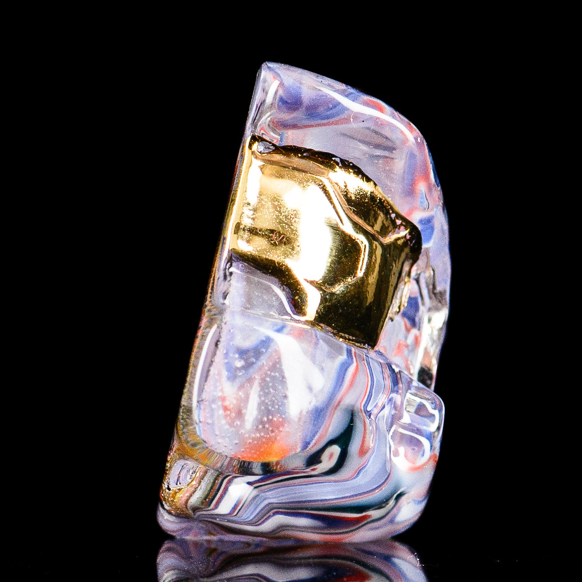 Tony Kazy Flat Halo Master Chief pendant in Heady Glass, featuring a detailed Halo-themed design and vibrant colors.