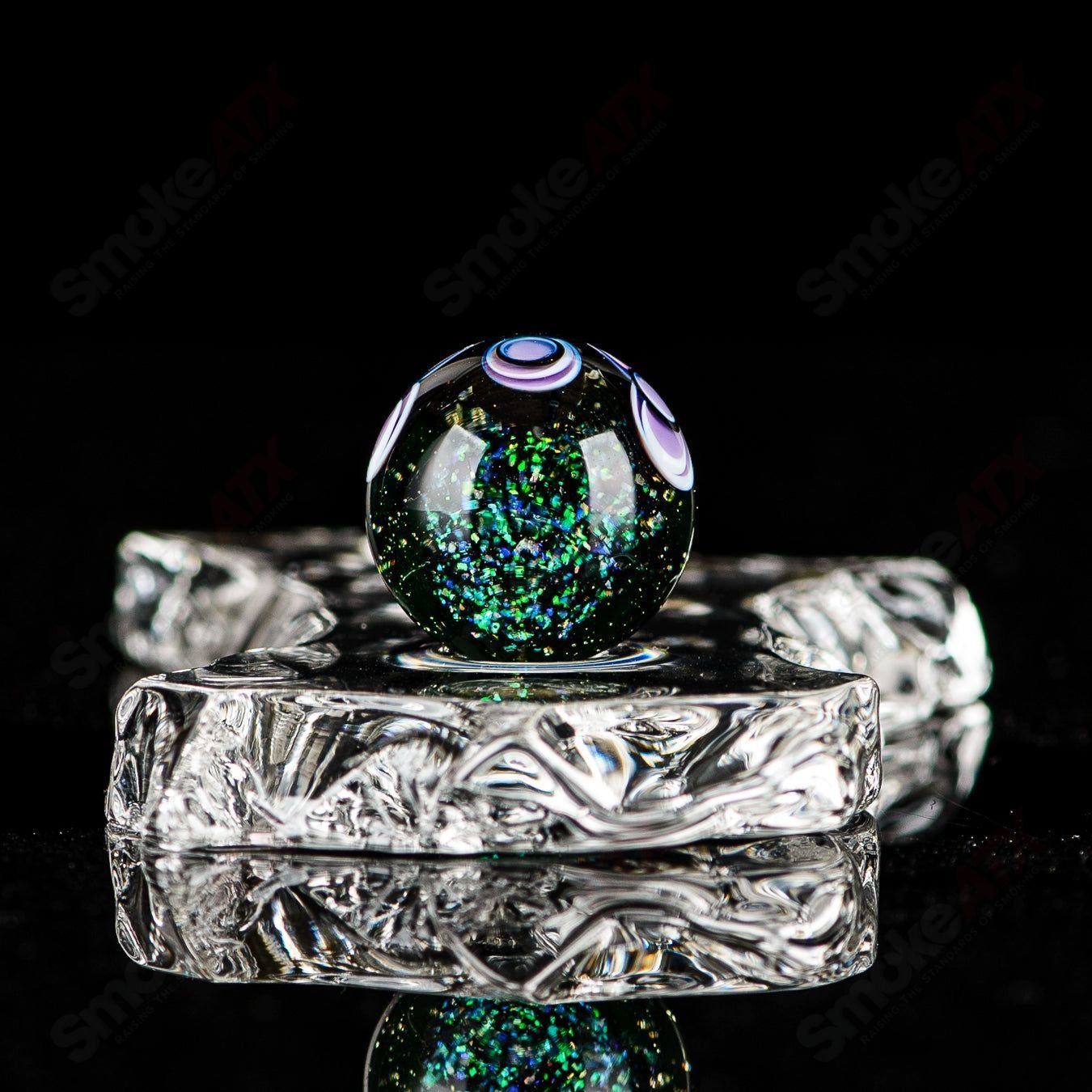Colorful Indo Glass Dot Stacked Opal Marbles in Citrine, Lucy, Empire, Lotus, and Galaxy styles, featuring vibrant glass craftsmanship.