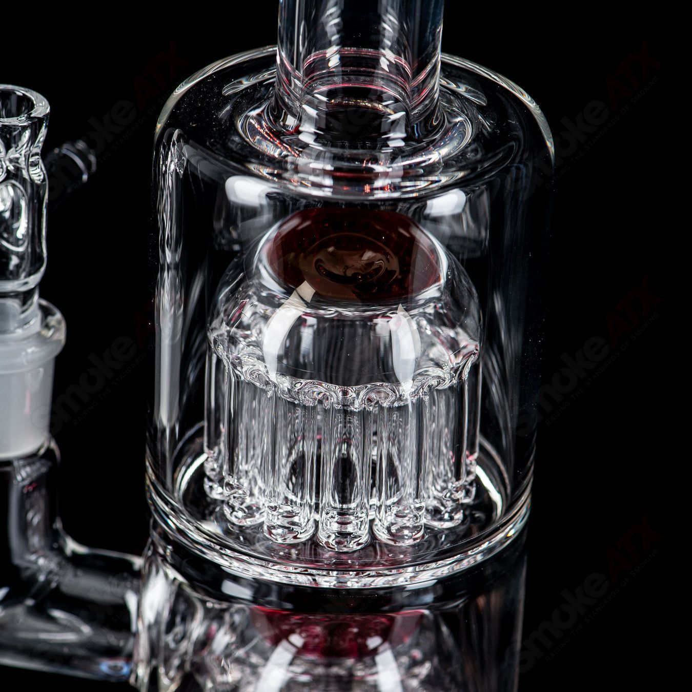 Double Micro 13/13 Arm Perc with worked sections by Toro Glass - Smoke ATX