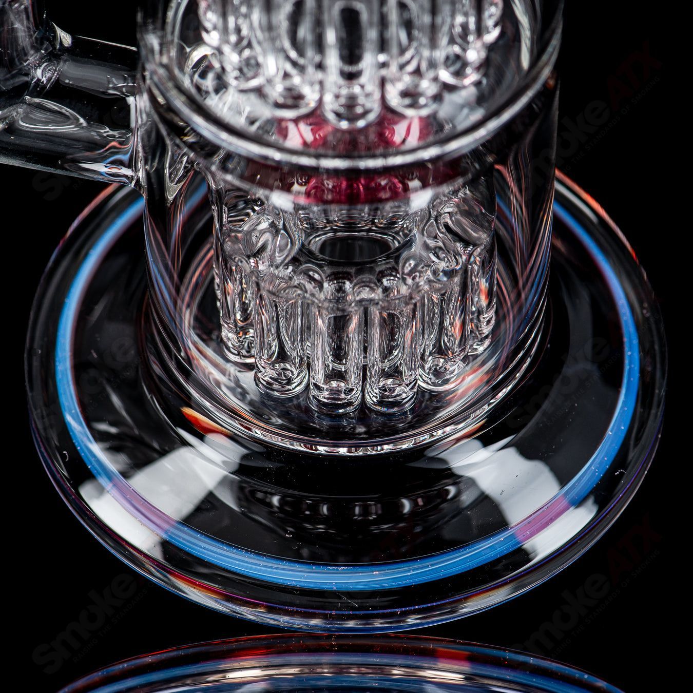 Double Micro 13/13 Arm Perc with worked sections by Toro Glass - Smoke ATX