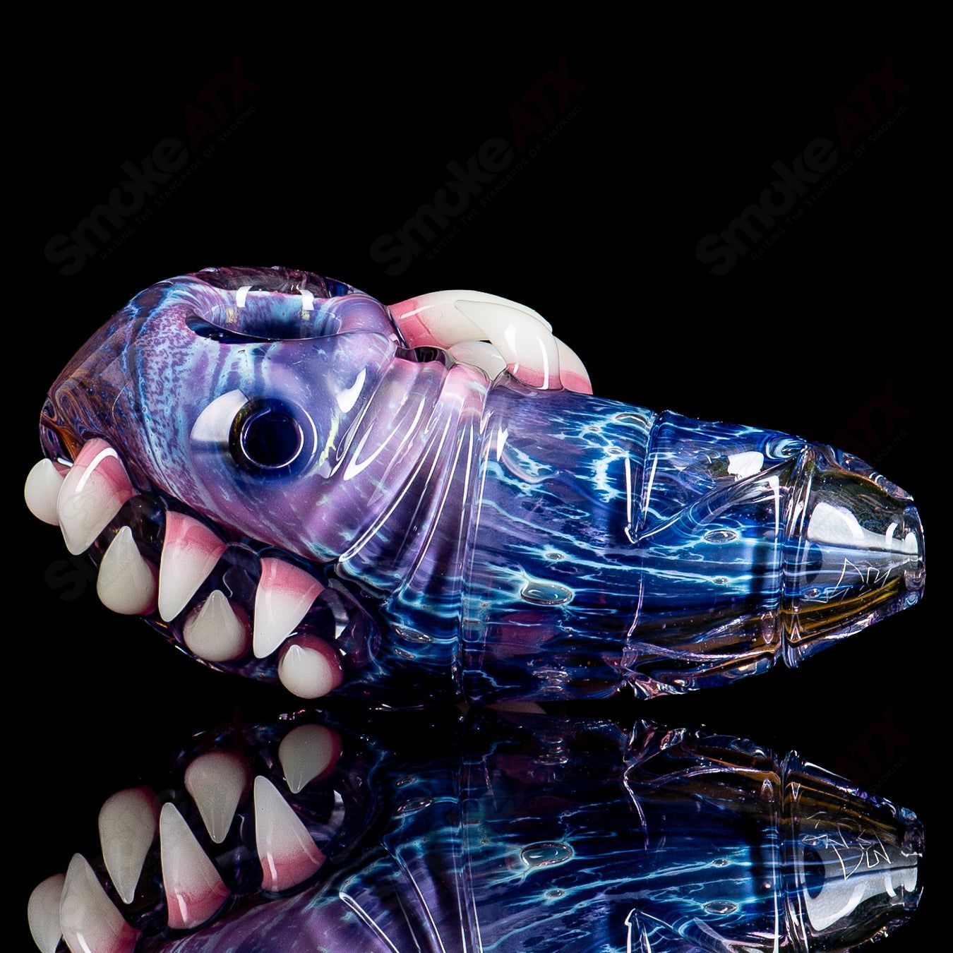 Salt Glass dry pipe by Nobody Glass, a heady hand pipe with intricate glasswork and stylish design for smooth smoking.