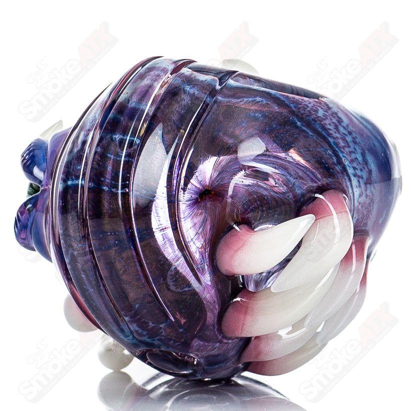 Dry pipe hand pipe by Nobody Glass x SALT, featuring clear glass with colorful accents and a sleek, compact design.