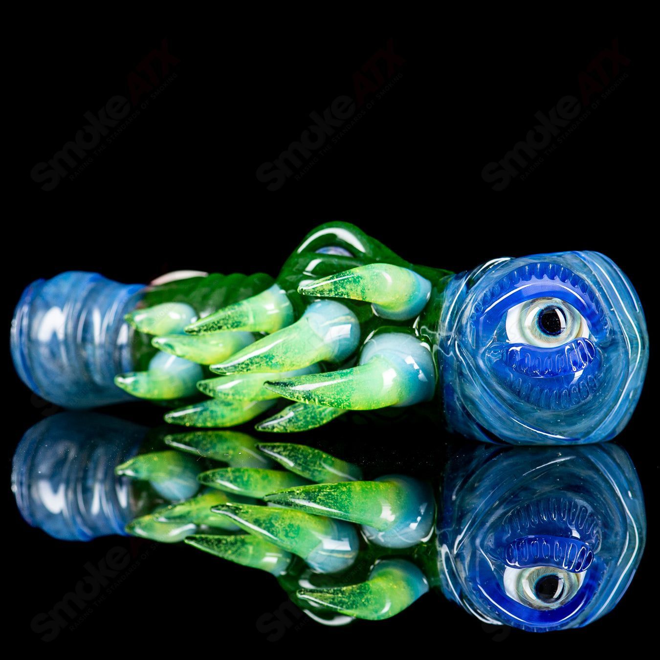 Salt Glass signed 2014 dry pipe, hand-blown heady glass pipe with vibrant colors and intricate design details.