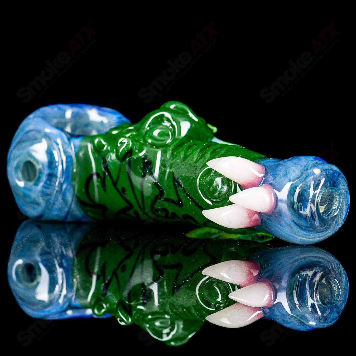Salt Glass signed 2014 dry pipe, heady glass hand pipe with intricate design and vibrant colors, crafted for smooth smoking experience.