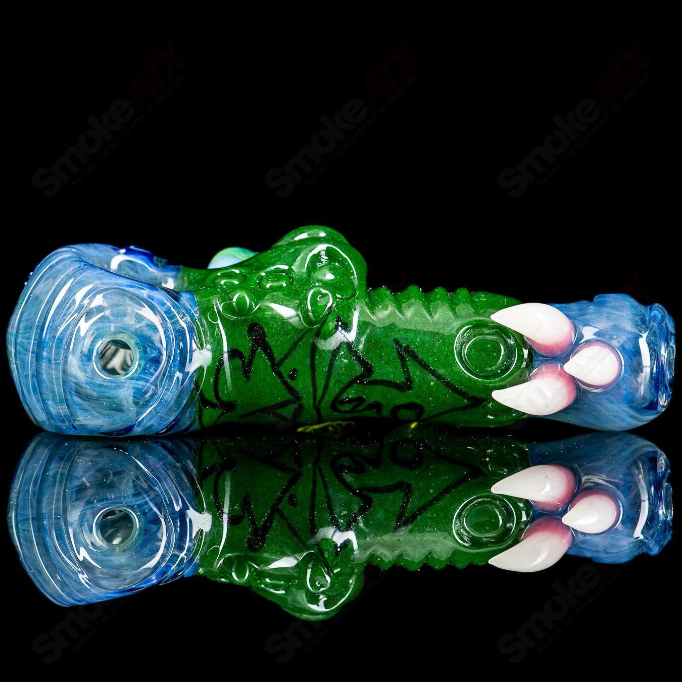 Salt Glass signed 2014 dry pipe, heady glass hand pipe with intricate design and vibrant glasswork, crafted by Salt Glass.