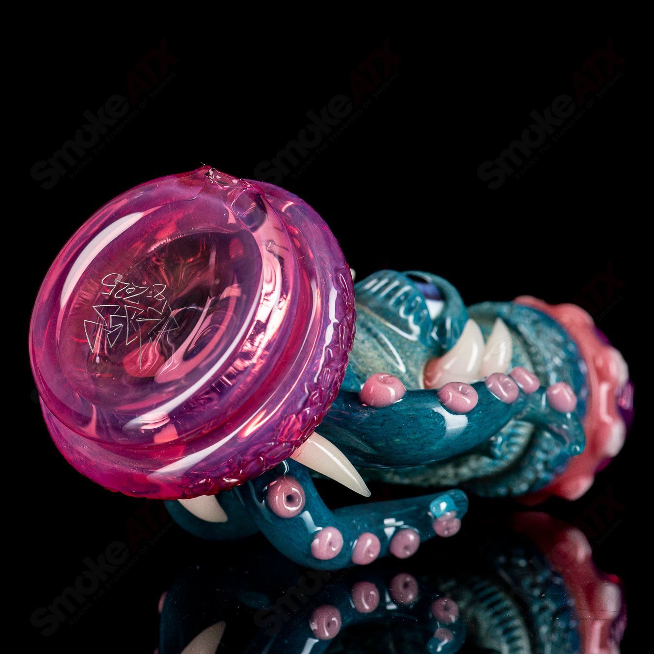 Dry Puffco top by Salt Glass, a heady glass piece designed for Puffco devices, featuring intricate glasswork and vibrant details.