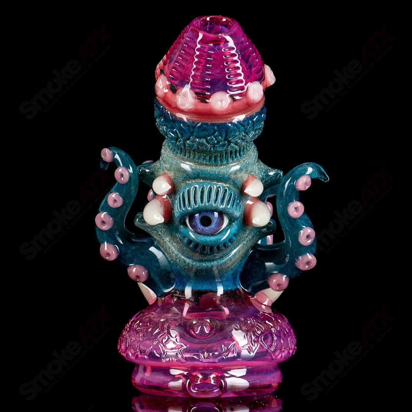 Dry Puffco Top by SPG x Salt, handcrafted heady glass Puffco topper with intricate designs, designed for Puffco vaporizers.