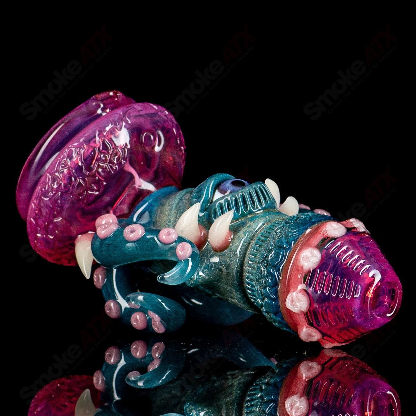 Dry Puffco Top by SPG x Salt, heady glass Puffco accessory with intricate design, ideal for enhancing vaporizer sessions.