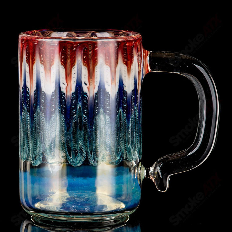 Red/White/Blue Wrap N Rake Mug by Ed Wolfe Glass - Smoke ATX