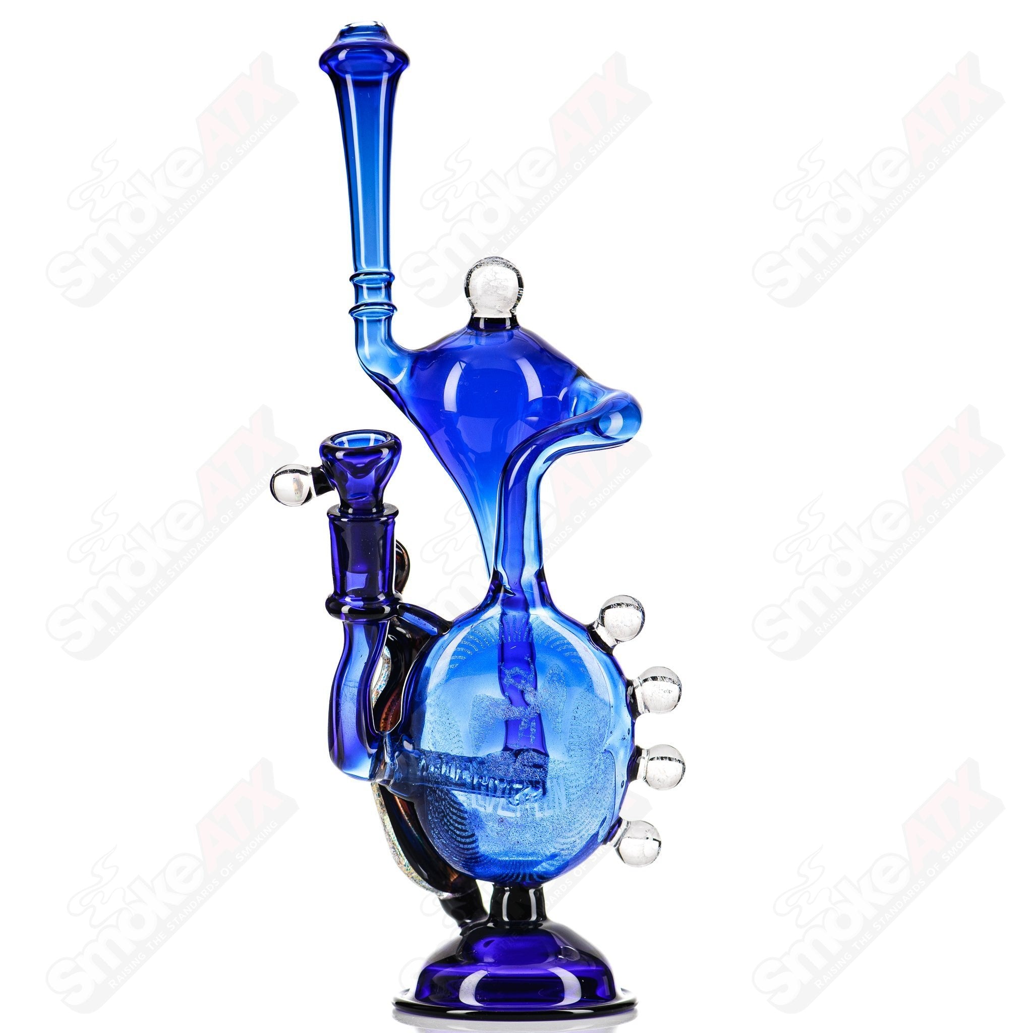Blue Led Zepplin Recycler by Mongrel Glass