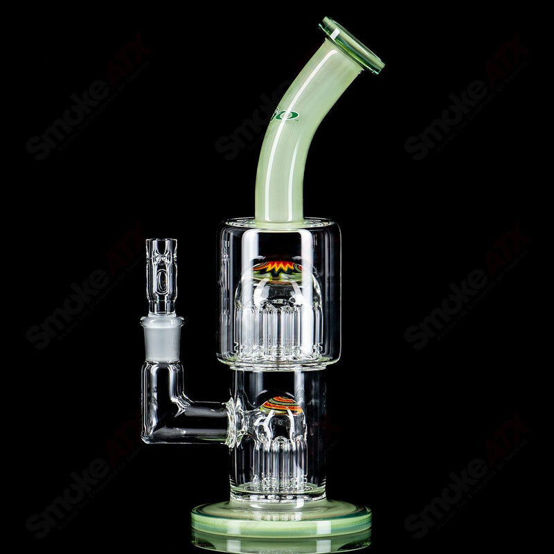 Double Micro 7/13 Arm Perc with color sections by Toro Glass