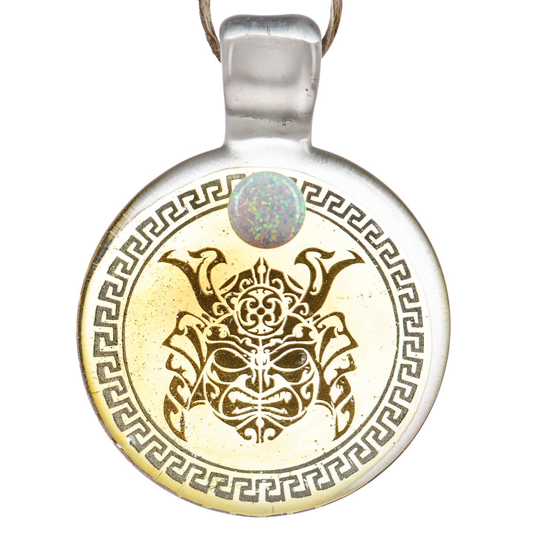 #4 Complex Inlay Pendant Alkaline Glass