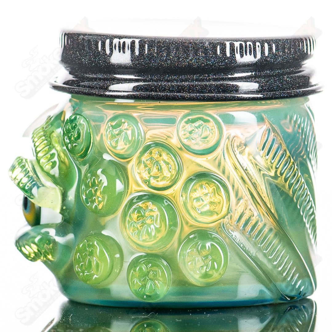 Egyptian Green Ion Haterade UV glass jar by Baller Jar X Salt, stylish container for storage or display.