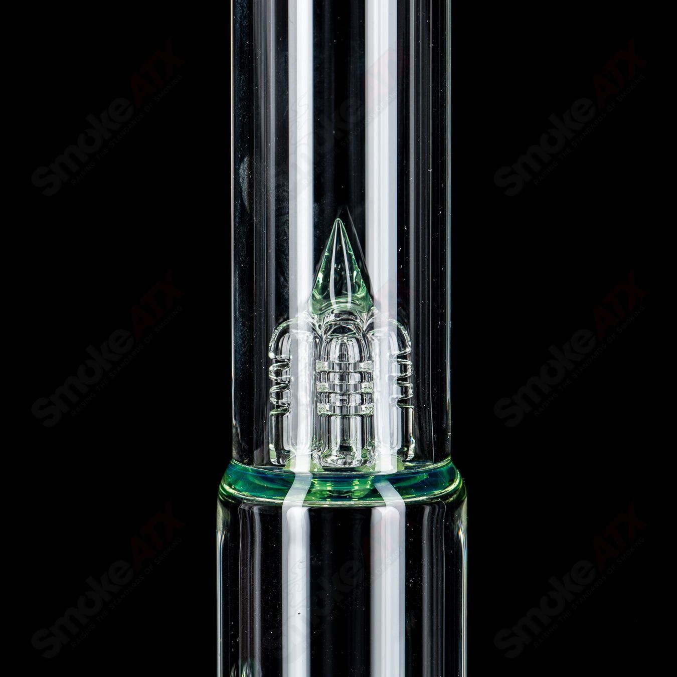 Egyptian Green Pawn with Down-Grid Stemline by Sovereignty Glass, detailed heady glass piece featuring vibrant green color and intricate design