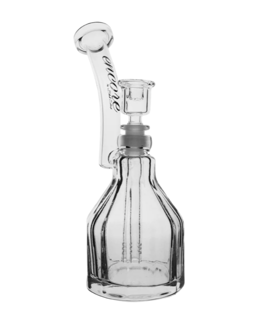 Clear glass 10-inch Wubbler Henny Encore waterpipe with a sleek design and sturdy base for smooth smoking sessions.