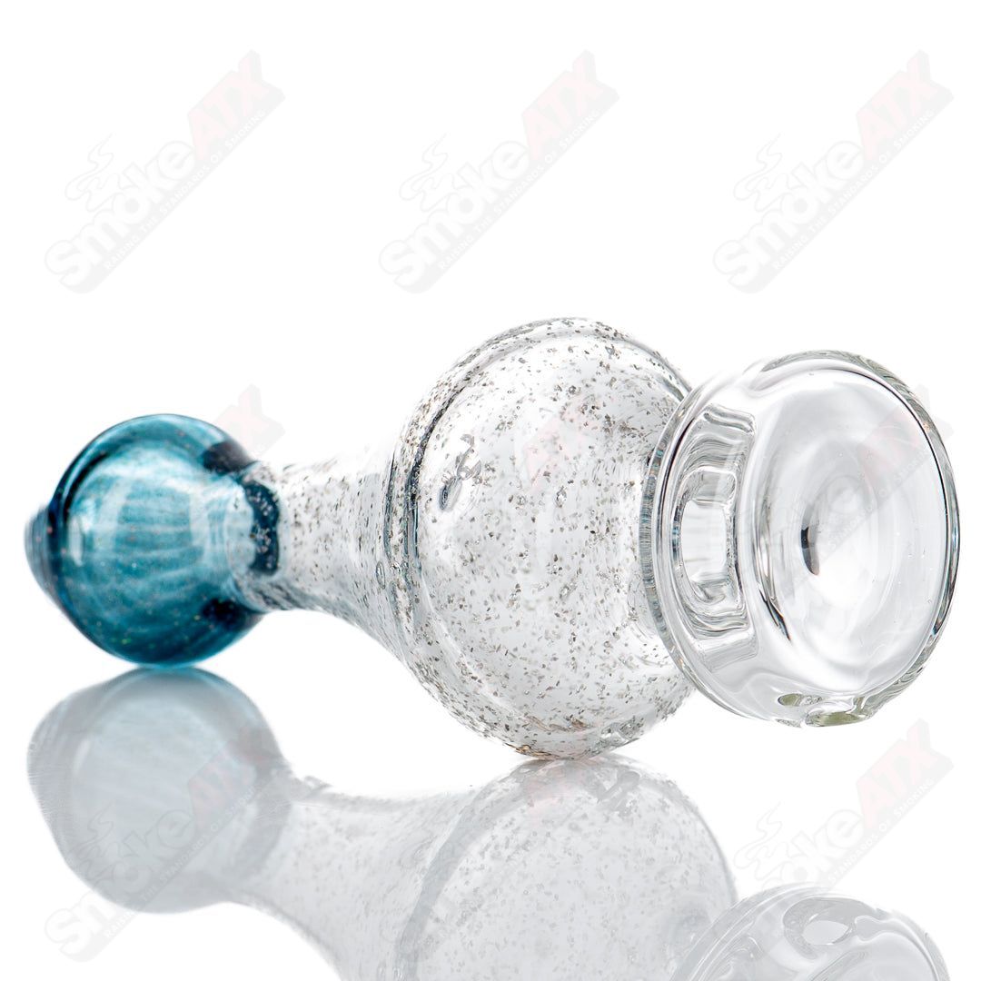 Opal with blue Puffco Peak dry top glass accessory by American Helix, designed for Puffco Peak vaporizer.