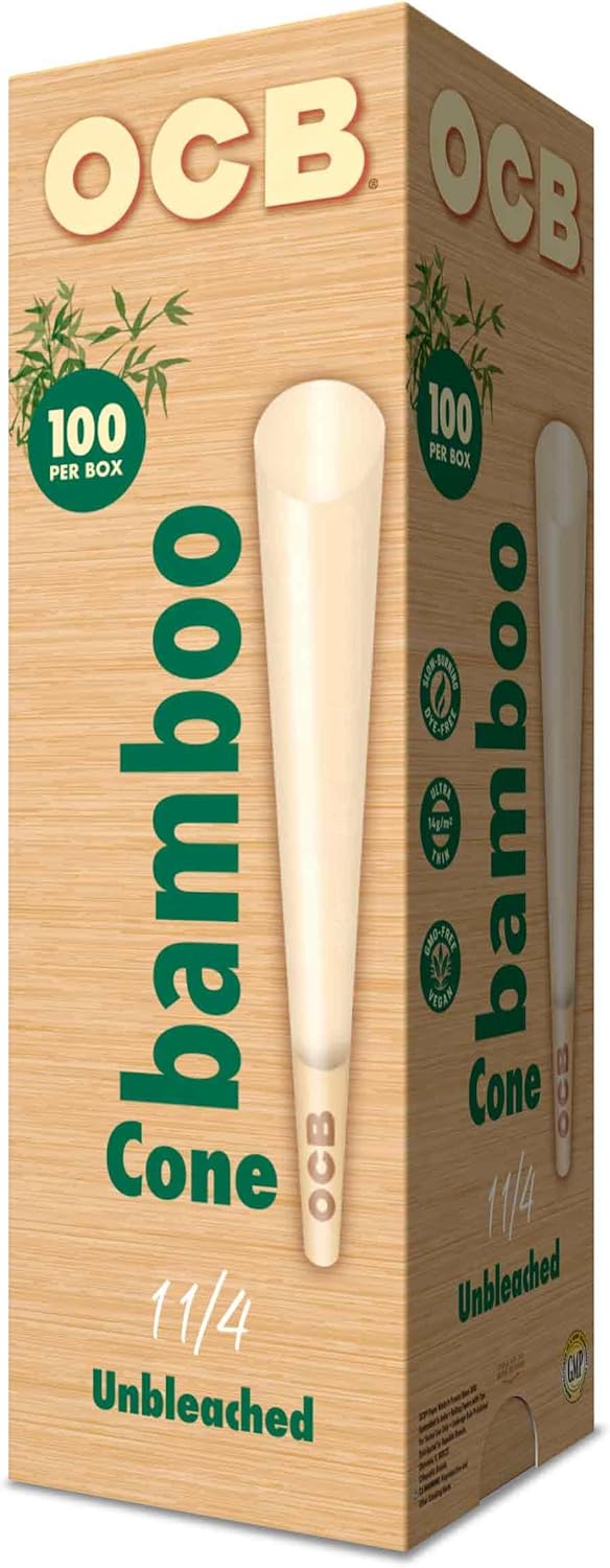100pk Bamboo 1 1/4 Cones OCB - Smoke ATX 