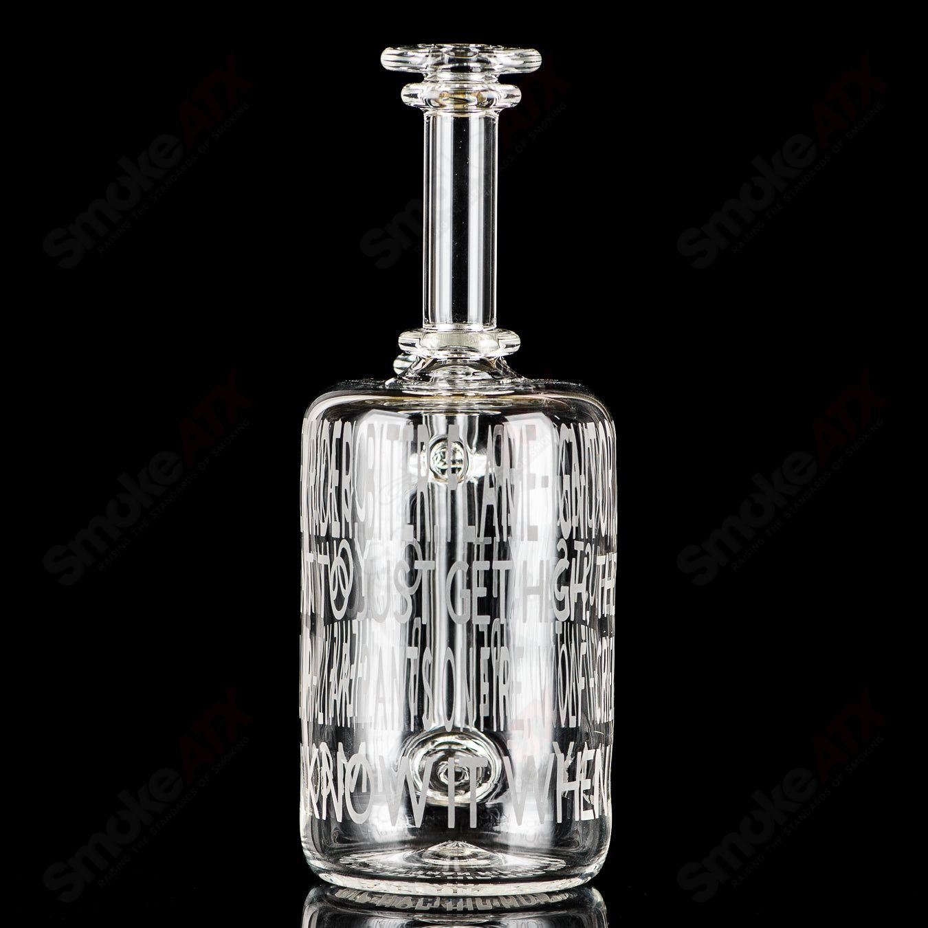Kage Glass etched Lyric Rig for concentrates with Dead Prez and hip-hop artwork, featuring intricate glass design.