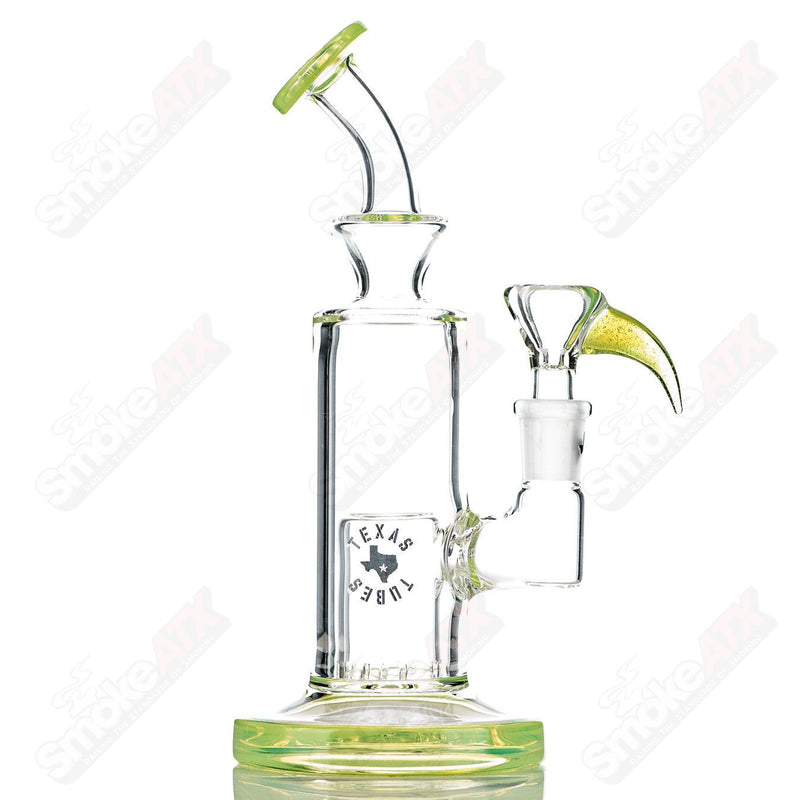 8in 14mm Bubble-Bucket Perc Rig w/ Flower Bowl (Slyme) Texas Tubes - Smoke ATX