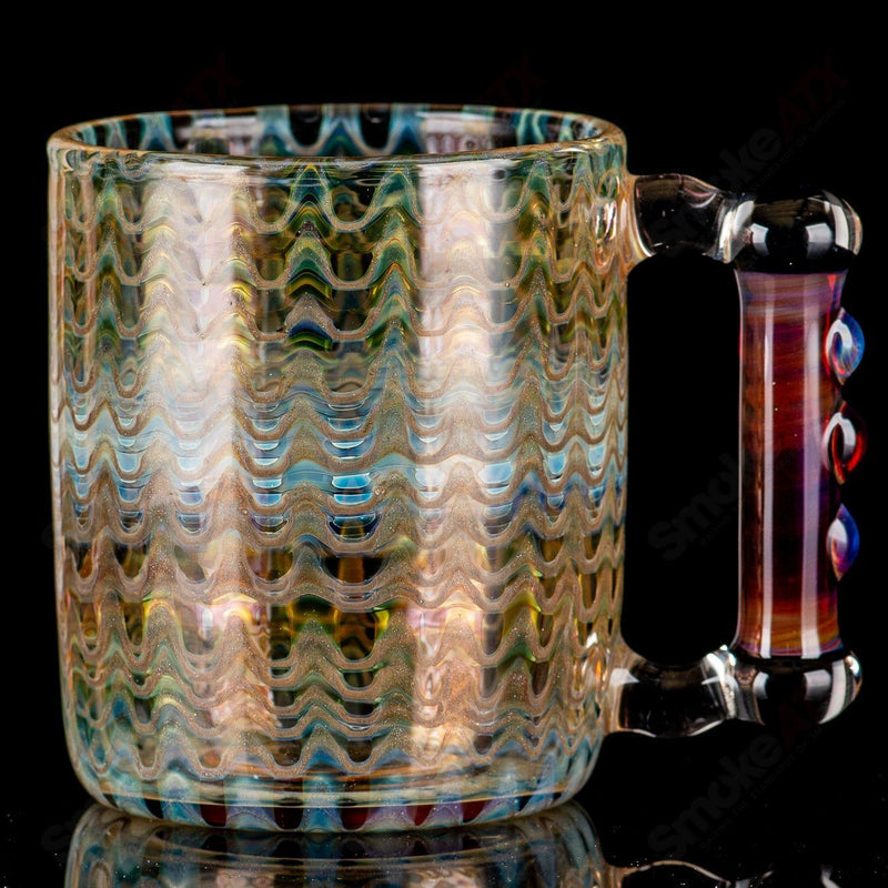 Fumed Wrap N Rake Glass Log Mug by Ed Wolfe Glass - Smoke ATX