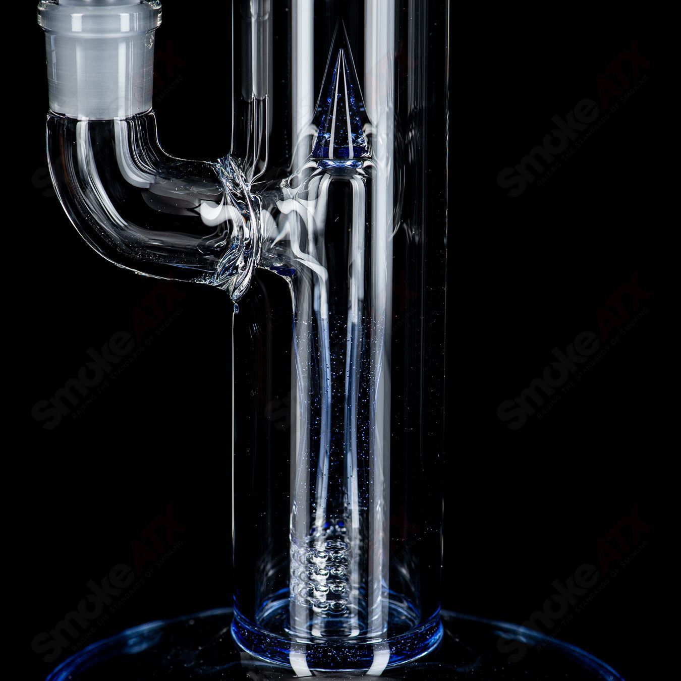 Sovereignty Glass Firewater Fixed 180 to 8-Arms heady glass pendant with reduction and splash guard, featuring intricate glasswork.